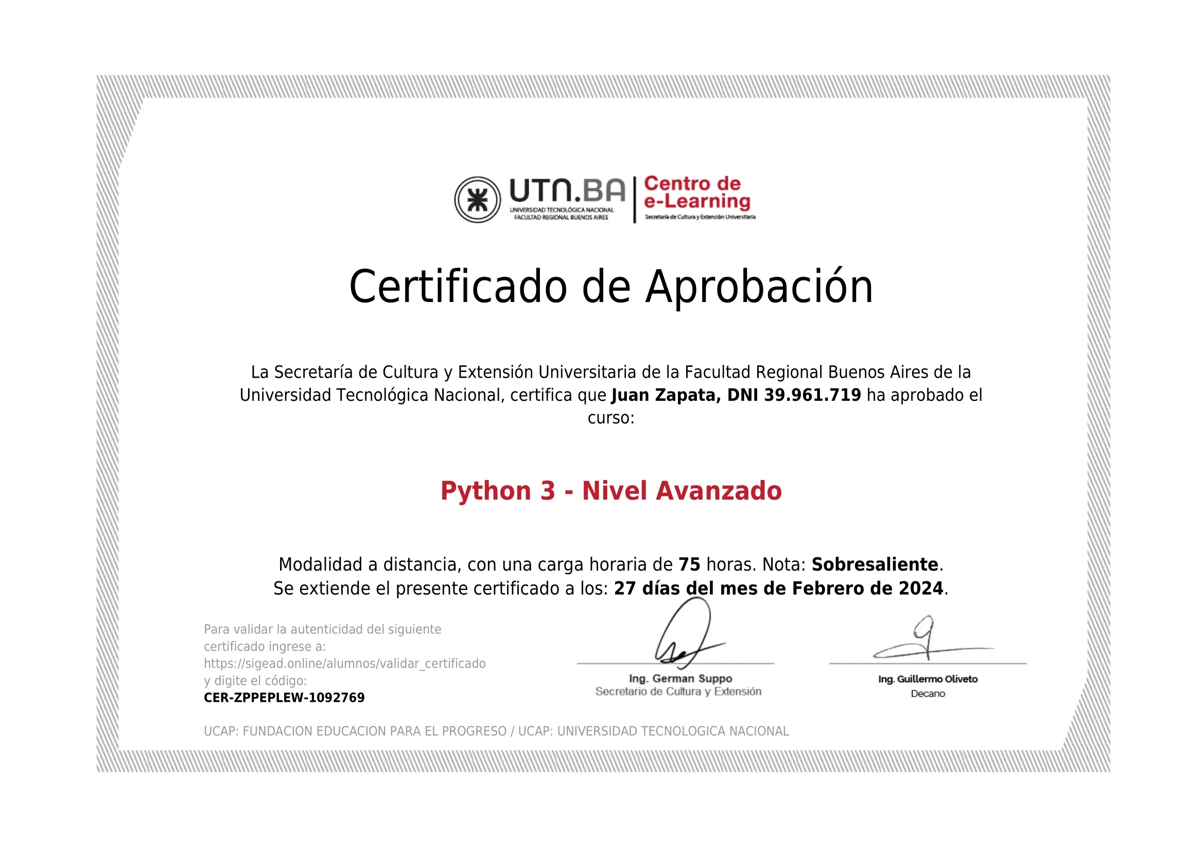 Python Nivel Avanzado - UTN