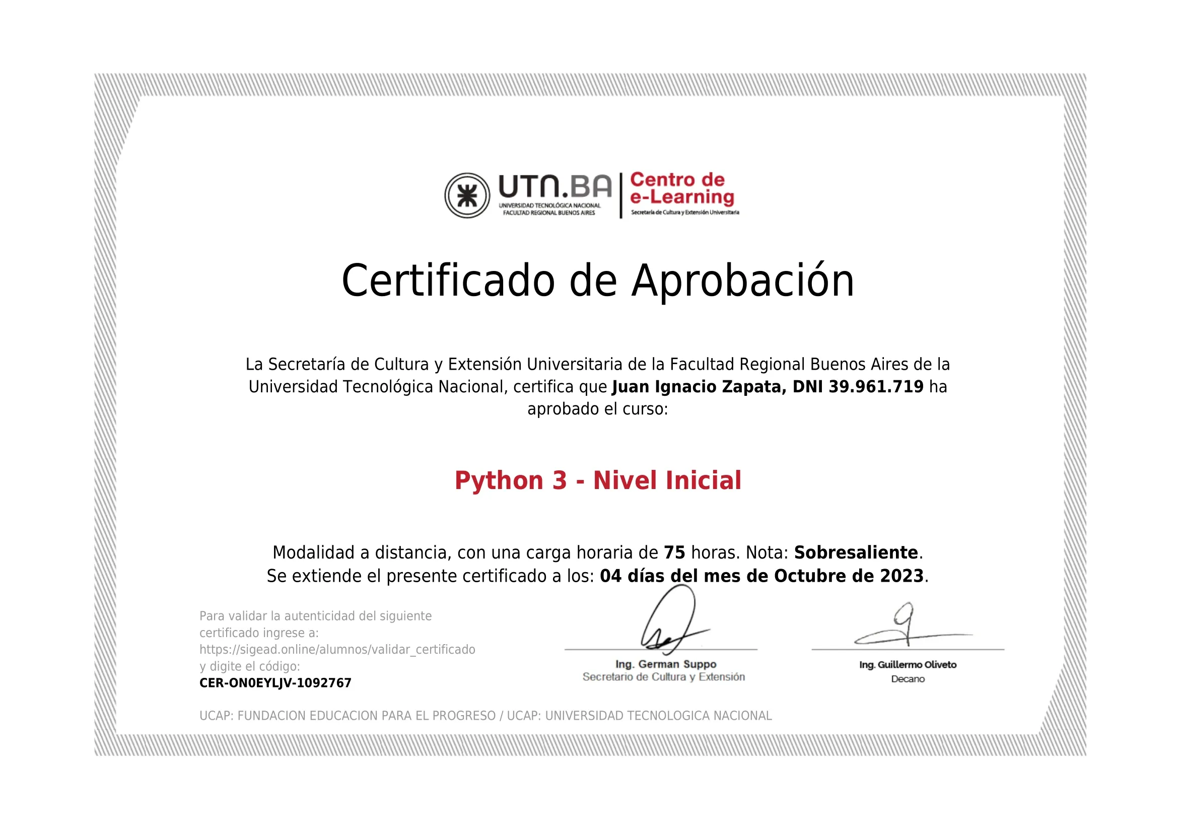 Python Nivel Inicial - UTN