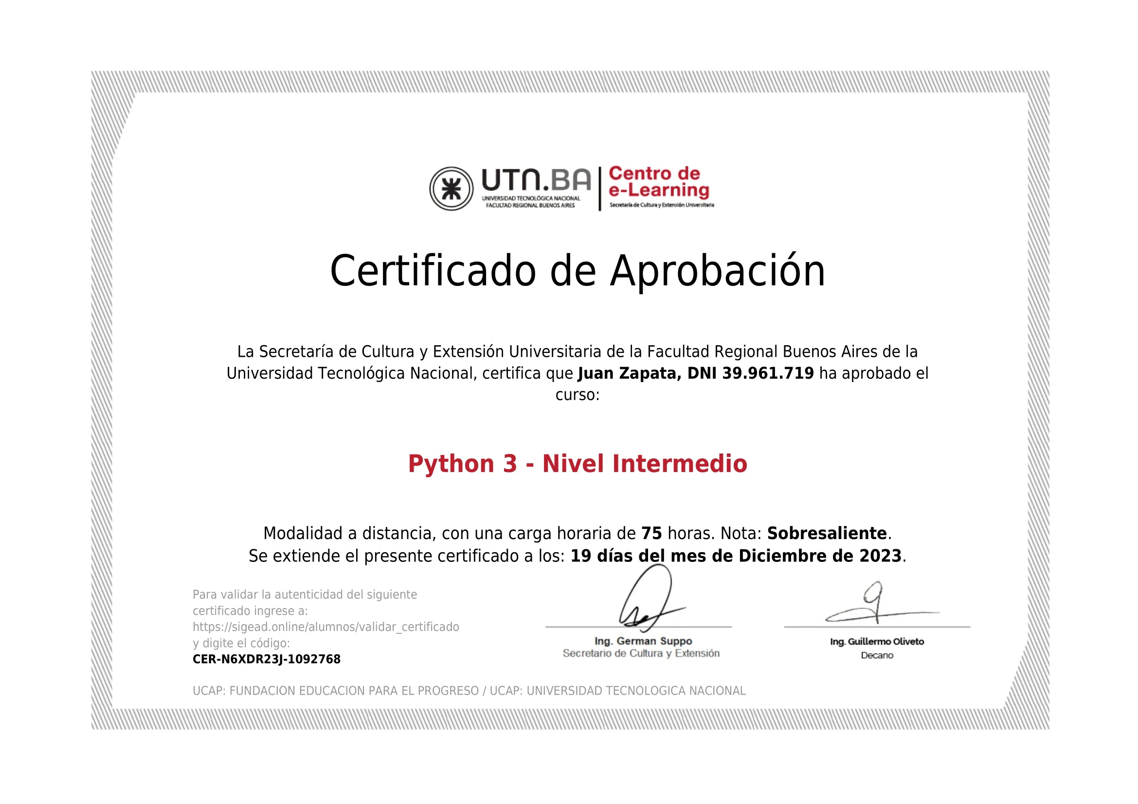 Python Nivel Intermedio - UTN